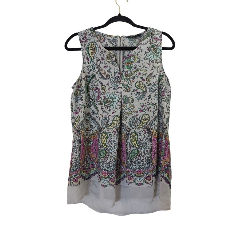 Signature Studio Tank Top Women's Size Small Paisley Multicolored